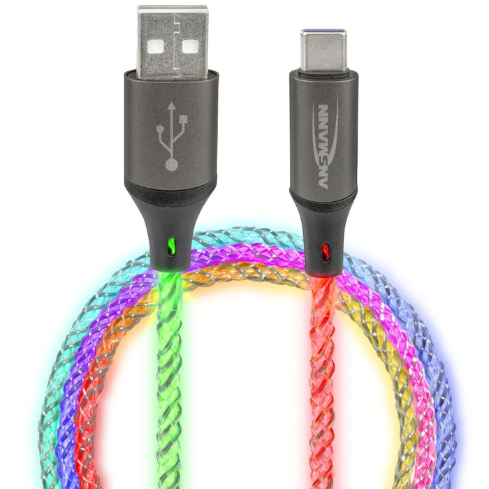 Καλώδιο USB Ansmann USB-A / USB-C with LED Lighting 100cm 1700-0158