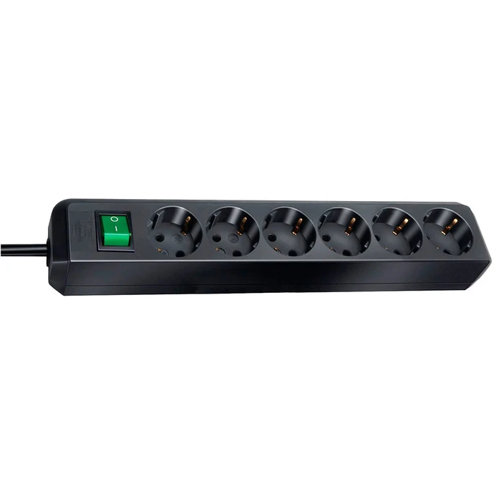 Πολύπριζο Brennenstuhl ECO-Line 6 fold black 1,5m + switch