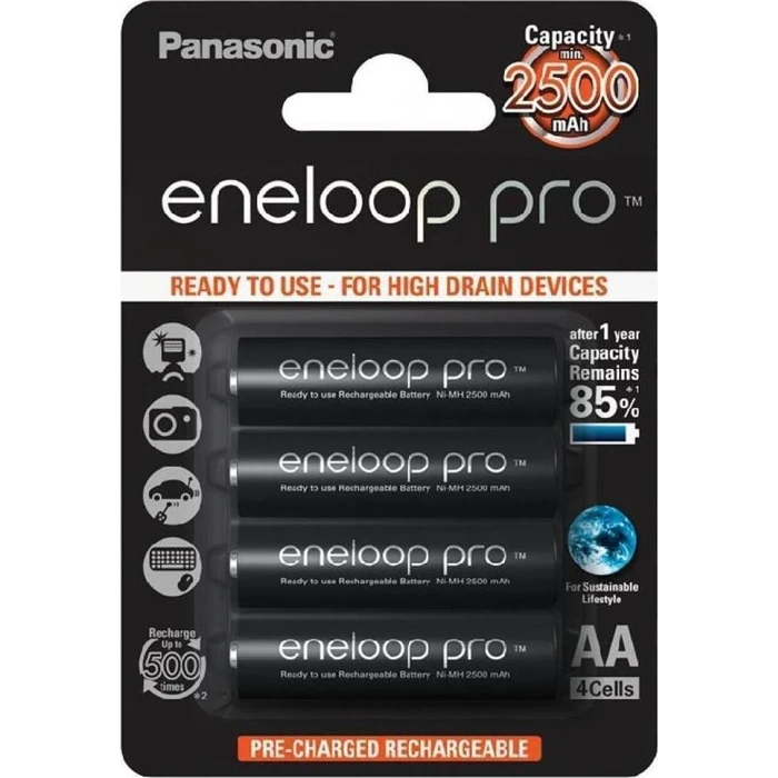 Επαναφορτιζόμενες Μπαταρίες Eneloop Panasonic Pro BK-3HCDE/4BE AA 2500mAh 4pcs.
