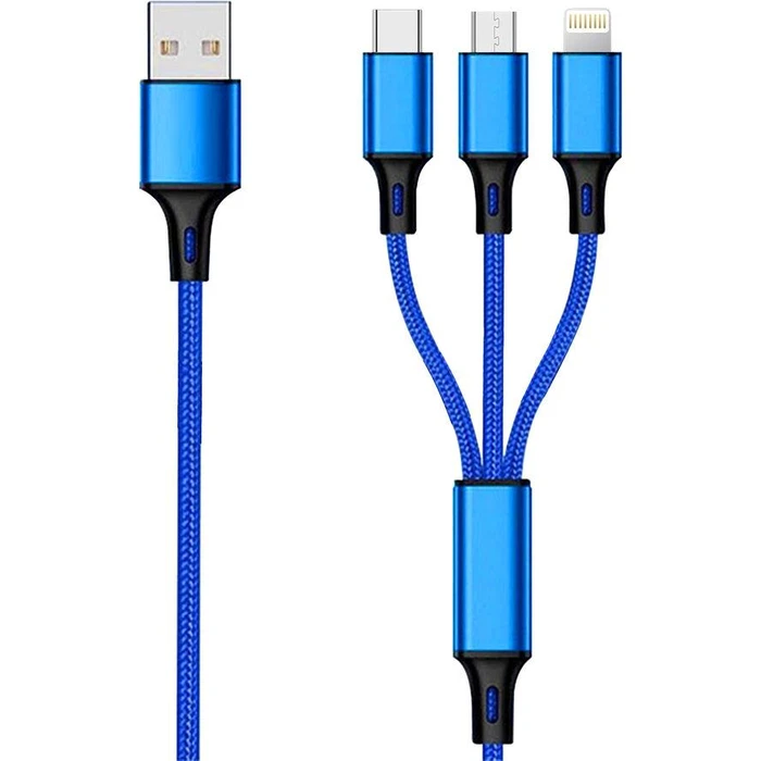 Καλώδιo USB 2GO 3 in 1 - Blue - 150cm f. Micro-USB