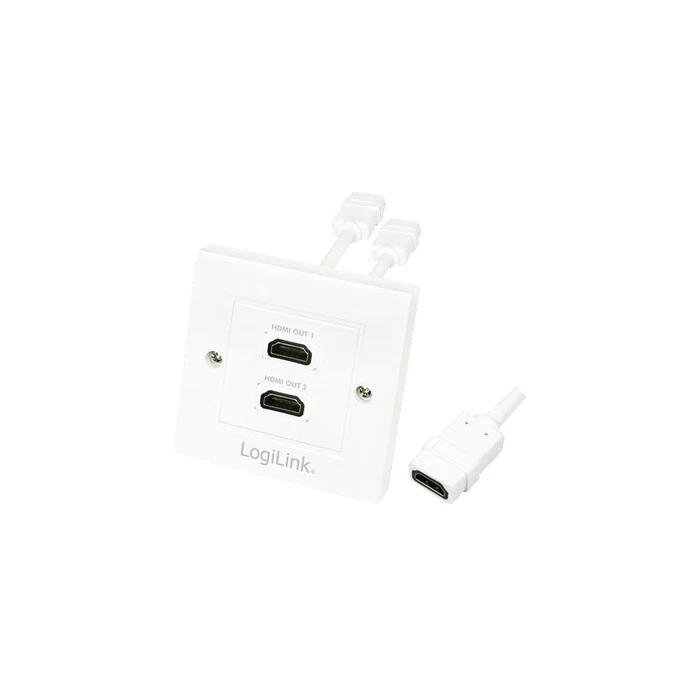 Πρίζ HDMI Logilink wall socket, 2-port, white