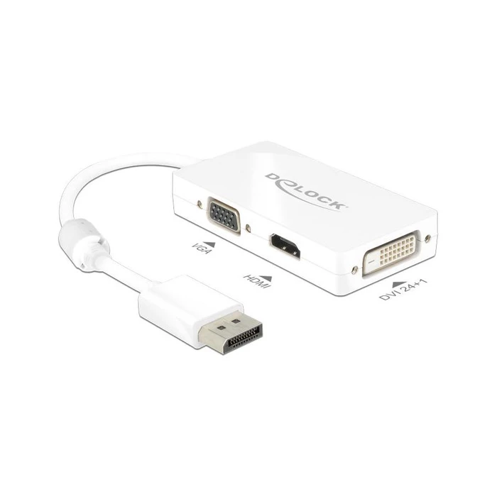 Αντάπτορας Displayport Delock DP -> D-Sub15/HDMI/DVI M/F white