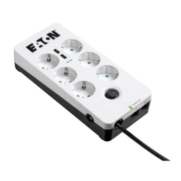 Πολύπριζο Ασφαλείας Eaton Protection Box 6 USB Tel@ Din 2500 Watt