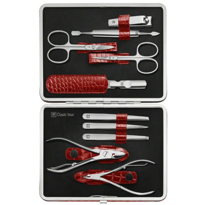 Αξεσουάρ Νυχιών Zwilling CLASSIC INOX Croco Manicure Set, red, 10 pcs.