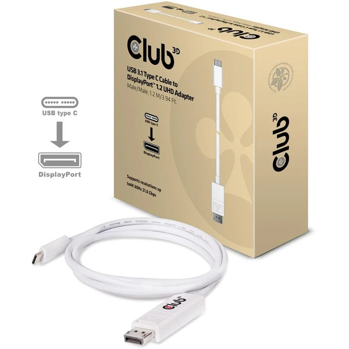 Αντάπτορας USB Club3D 3.1 Type C> DP 1.2 4K60Hz UHD 1.2m