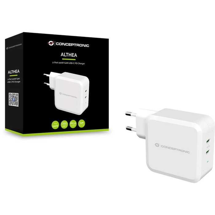 Φορτιστής Πρίζας Conceptronic 2Port 100W,1xUSB-C/1xUSB-A PD white