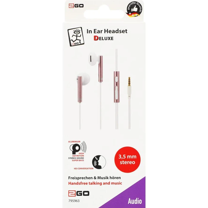 Handsfree Ακουστικά 2GO In-Ear Stereo "Deluxe" - rosegold