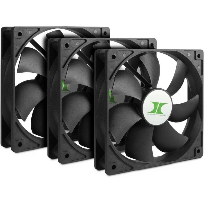 Case Fan 12cm Inter Tech 120*120*25 IPC fan set 3x fan 120mm black