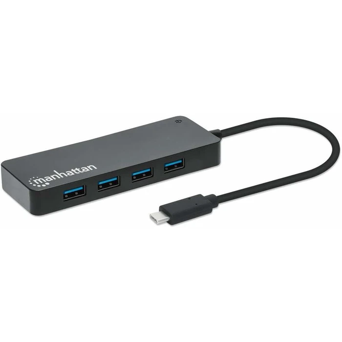 USB Hub Manhattan 7-Port C-Stecker A-socket 5Gbit/s schwar