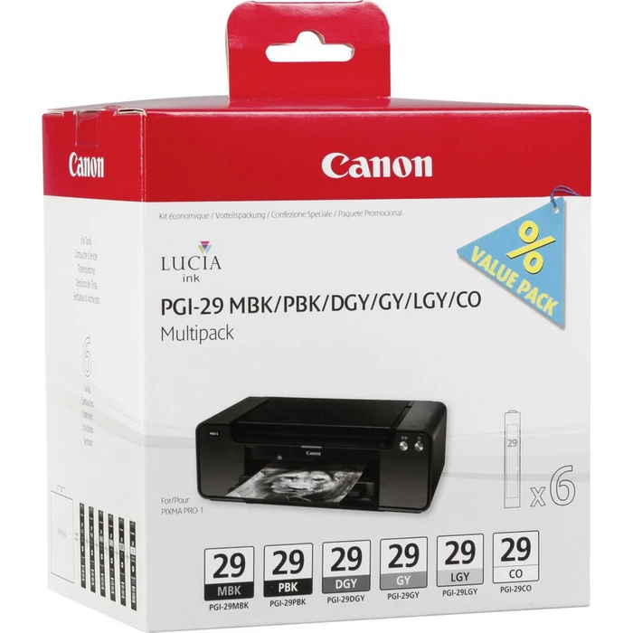 Μελάνι Canon PGI-29 Multipack MBK/PBK/DGY/GY/LGY/CO