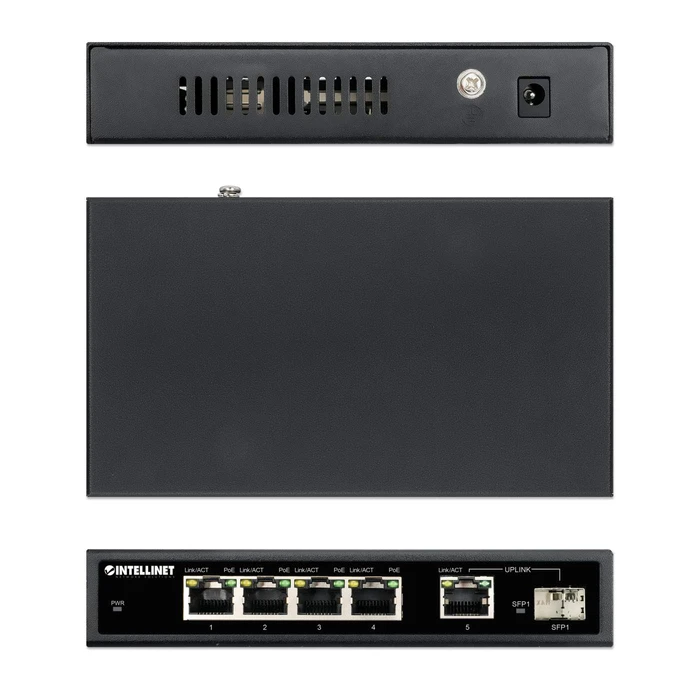 Network Switch Intellinet 5-Port Gigabit PoE+ 1SFP91W