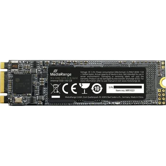 Σκληρός Δίσκος M.2 SSD 512GB MediaRange 2280 SATA 6 Gb/s-3D TLC Nand