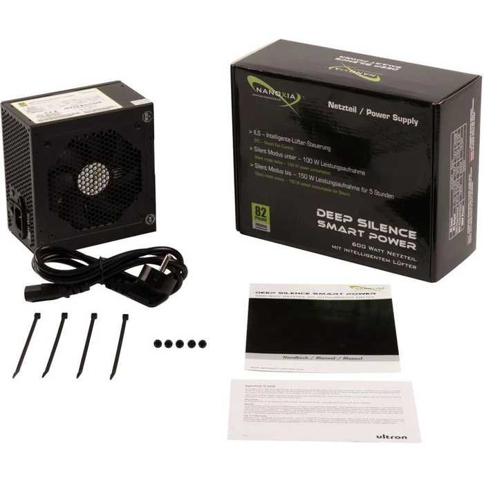 Τροφοδοτικό 600W Nanoxia Deep Silence Smart Power 82% efficiency