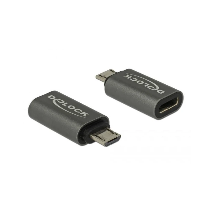 Αντάπτορας USB Delock mikroB 2.0 male > USB-C 2.0 female anthracite
