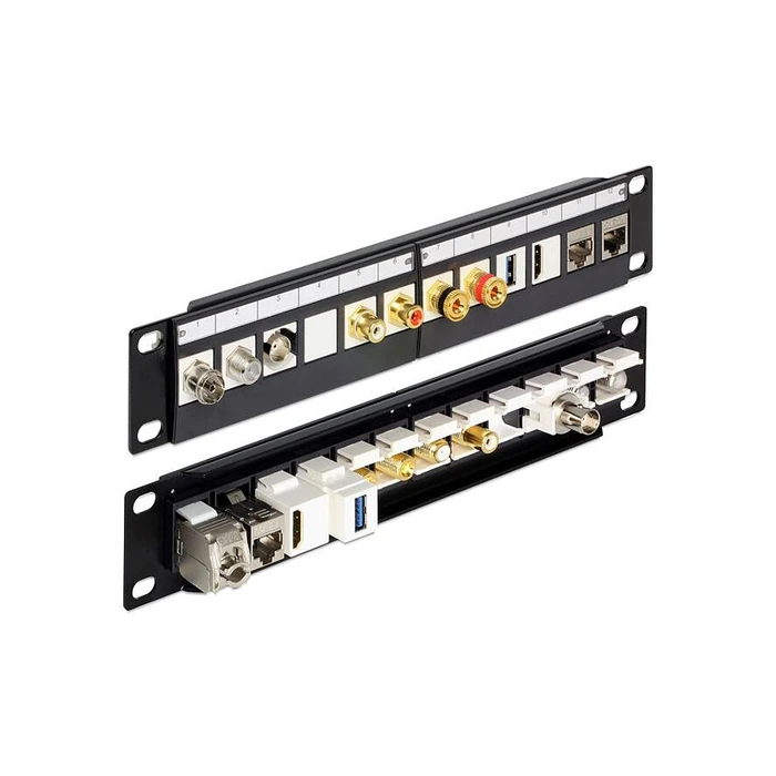Patch Panel Delock 1HE 12 Keystone Ports Black