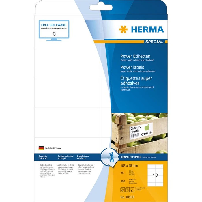 Ετικέτες Herma A4 White 105x48 mm extrem haftend 300 pcs.
