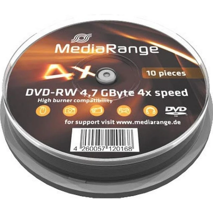 DVD-RW MediaRange 4,7GB 10pcs Spindel 4x
