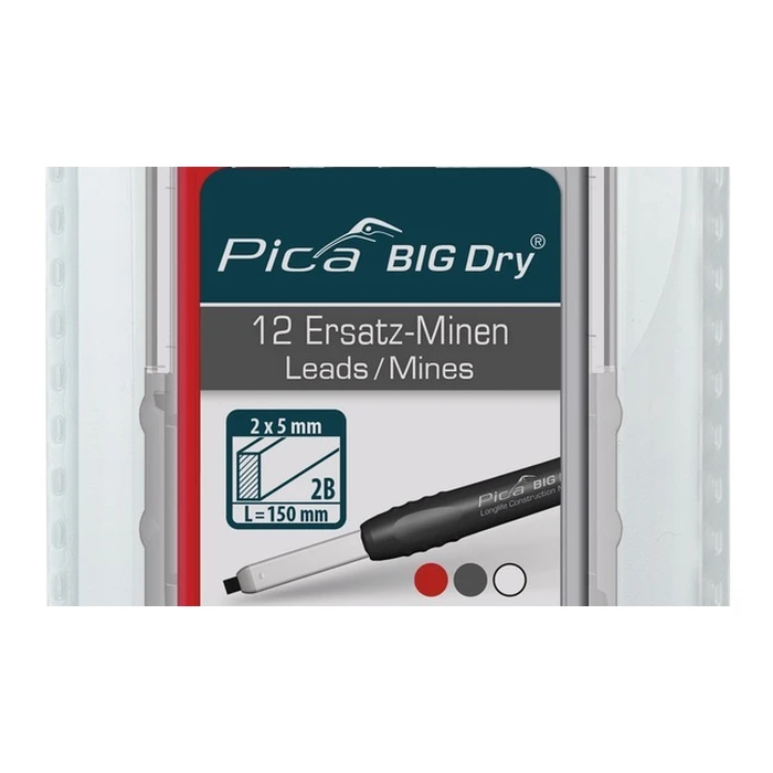 Μύτες Μηχανικών Μολυβιών Pica BIG DRY Refills FOR ALL Red/Graphite/White - SB