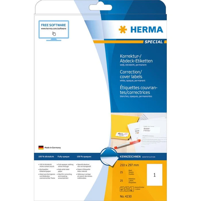Ετικέτες Herma A4 White 210x297 mm opaque 25 pcs.