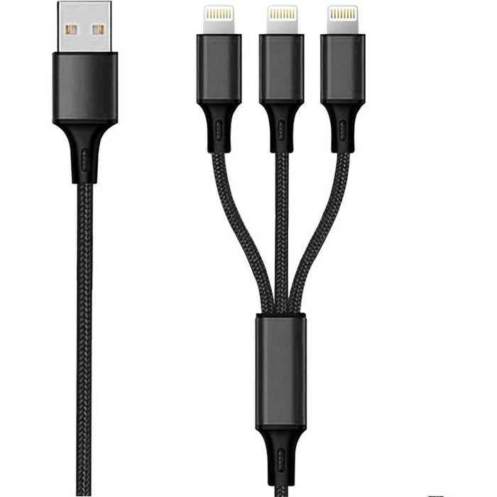 Καλώδιο USB 2GO 3 in 1 - Black - 150cm for Apple 8-Pin 1.5m
