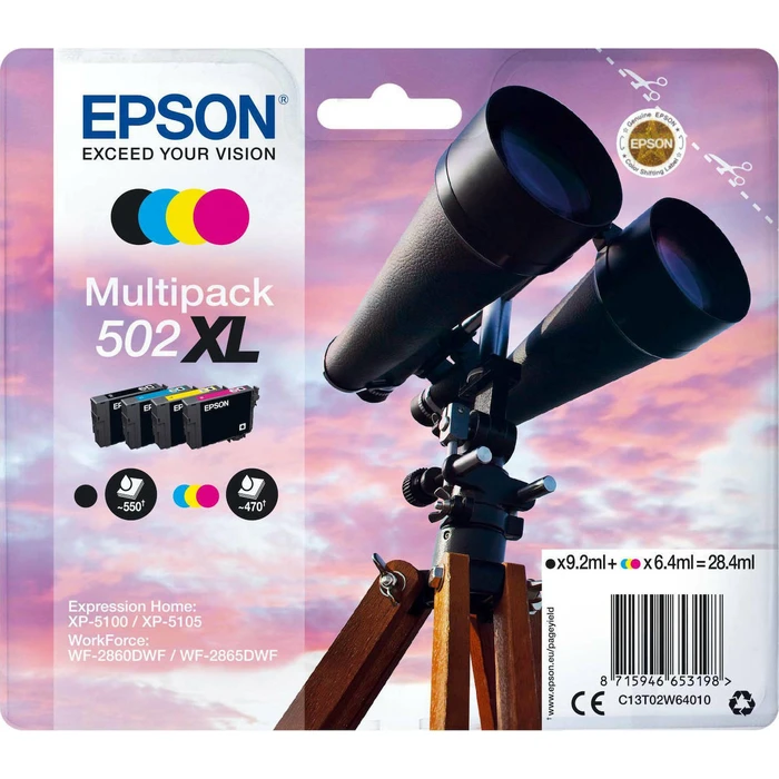 Μελάνι Epson Multipack BK/C/M/Y 502 XL T 02W6