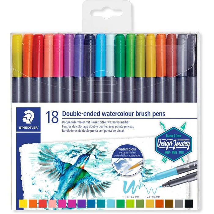 Μαρκαδόροι Staedtler fiber pen double tip water -based.18ST