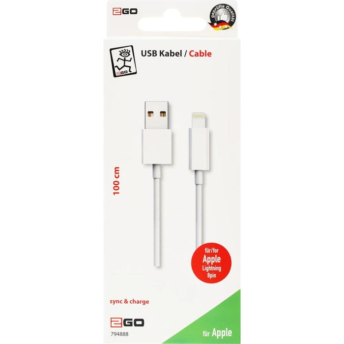 Καλώδιο USB 2GO - white - 100cm for Apple Lightning