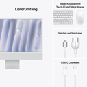 Apple iMac 24" Retina 4,5K (2024) M4 24GB/256GB 10‑πυρήνες GPU Ασημί (Magic Keyboard με NUM)