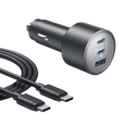 Anker Φορτιστής Αυτοκινήτου Nano 167.5W 3-Ports (2x USB-C, 1x USB-A) με Καλώδιο Type-C 1m - B2737HA1