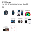 Apple Watch SE (3rd generation) GPS 40mm Midnight Aluminium Case with Navy Blue Sport Band (M/L)