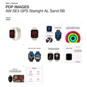 Apple Watch SE 3 GPS 44mm Starlight Aluminium Case με Sand Sport Band (M/L)