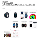 Apple Watch SE (3rd generation) GPS + Cellular 40mm Midnight Aluminium Case with Navy Blue Sport Band - S/M
