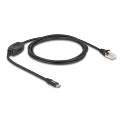 Delock Καλώδιο USB 2.0 Type-C αρσενικό σε 1 x Σειριακό RS-232 RJ45 αρσενικό 1,8 m Μαύρο