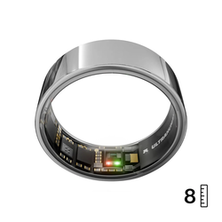ULTRAHUMAN Ring Air - Έξυπνο Δαχτυλίδι για Γυναίκες και Άνδρες - Παρακολούθηση Ύπνου & Fitness - Καρδιακός Παλμός - Space Silver Μέγεθος 8