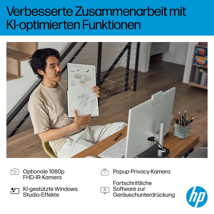 HP 24-ct2450ng Όλα-σε-ένα 23,8" FHD Ryzen AI 5 340 16GB/1TB SSD Windows 11 (Λευκό)