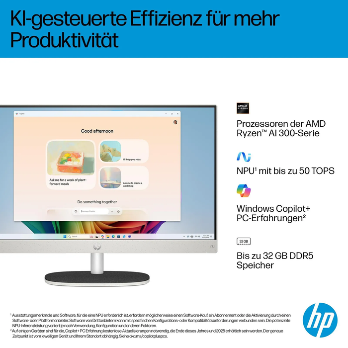 HP 24-ct2450ng Όλα-σε-ένα 23,8" FHD Ryzen AI 5 340 16GB/1TB SSD Windows 11 (Λευκό)