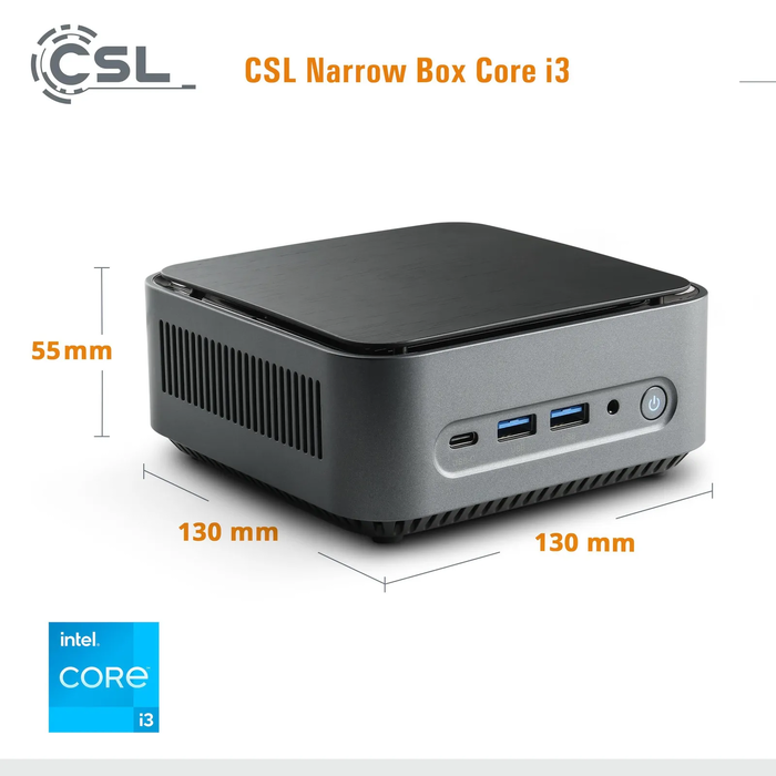 CSL Narrow Box Mini-PC Core i3-N305 32GB RAM 1TB SSD Windows 11 Pro (MPN: 92235, SKU: 1142-049)