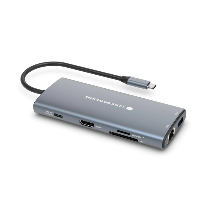 Conceptronic USB-C Docking Station με HDMI 4K PD Ethernet Γκρι (DONN06G)