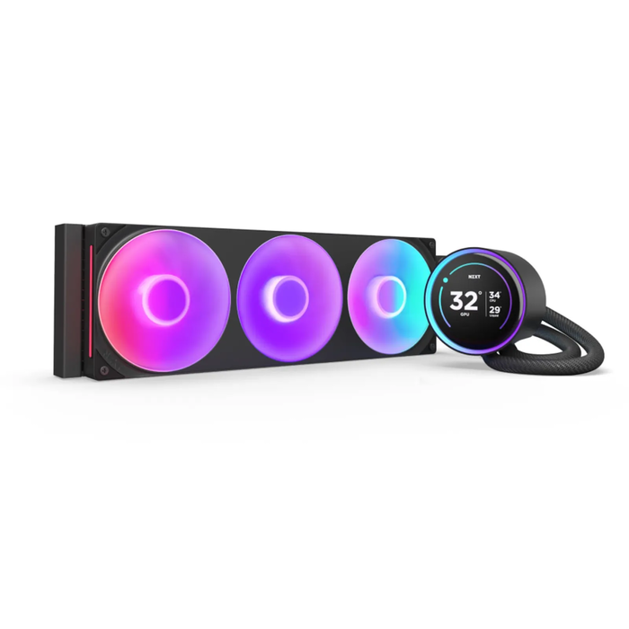 NZXT T120 RGB CPU Cooler for Socket AM4/AM5/1200/115x/1700, 120 mm Fan, Black (Model RC-TR120-B1, SKU 2203-11X)