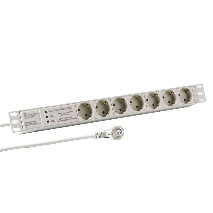 Πολύπριζο Ασφαλείας M-CAB 19 INCH 1U SOCKET 7 PORT ALU GR