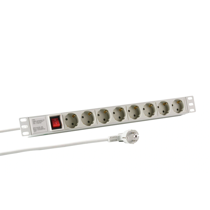 Πολύπριζο Ασφαλείας M-CAB 19 INCH 1U SOCKET 8 PORT ALU GR