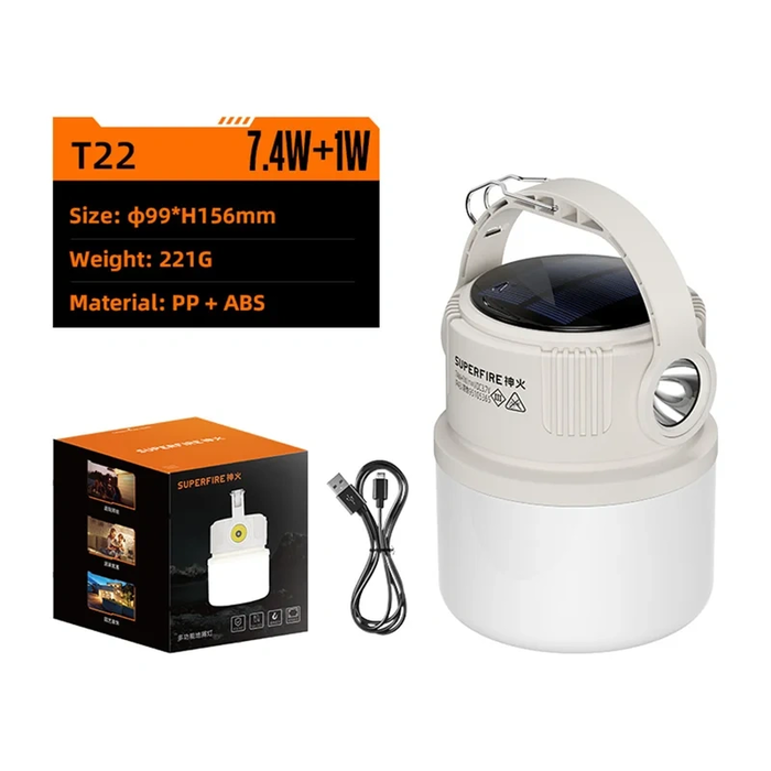Superfire Λάμπα Μπαταρίας για Camping με Φακό 90 lm (Μοντέλο T22)