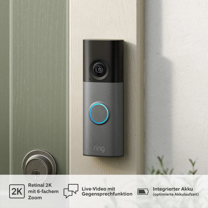 RING Battery Video Doorbell 2 - 2K, Πουα Γκρι