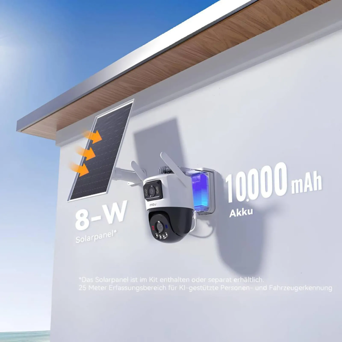 Imou AOV Dual Kit 5MP 4G & WLAN Εξωτερική Κάμερα Παρακολούθησης με Διπλό Φακό, Ηλιακό Πάνελ και Κάρτα SD