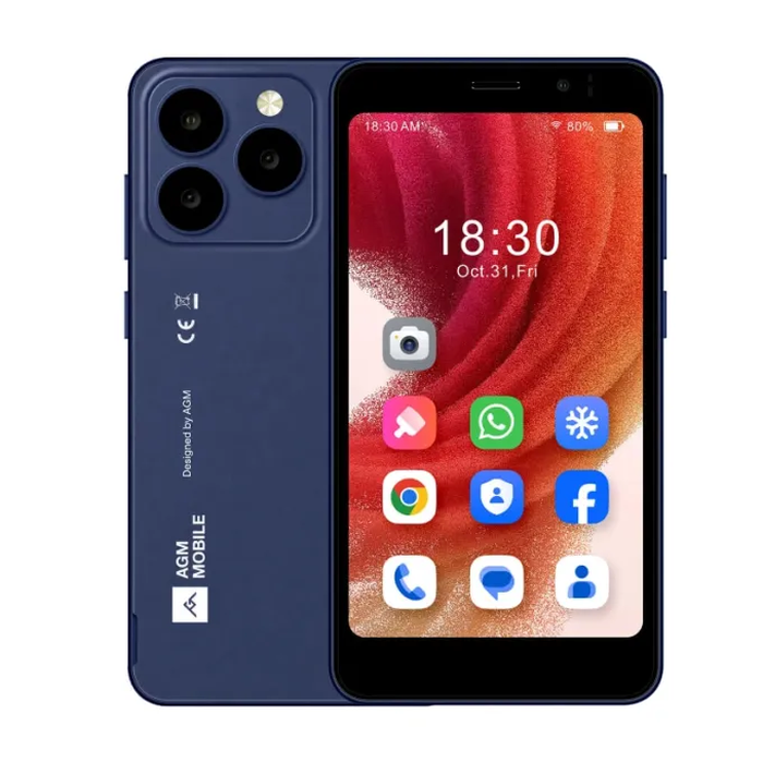 AGM N2 – Smart Mobile 4.96'' 4G με Android 16 Go, Αφαιρούμενη Μπαταρία 3000mAh, IP54 (Μπλε)