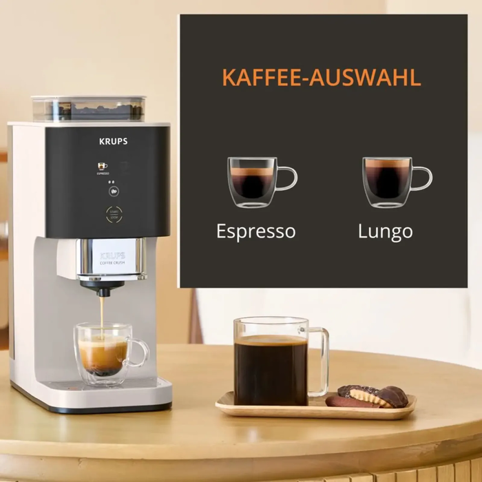 Krups Automatic Espresso Machine 1370W, 15 bar, Built-in Grinder (SA4001E0) - Ivory