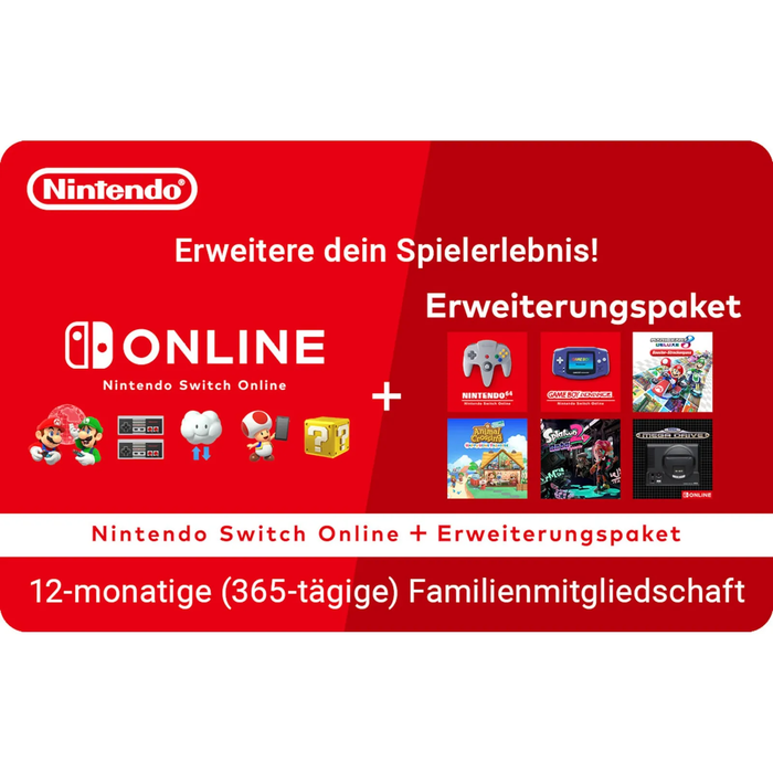 Nintendo Switch Online 365 Days Family Membership + Expansion Pack - Digital Code