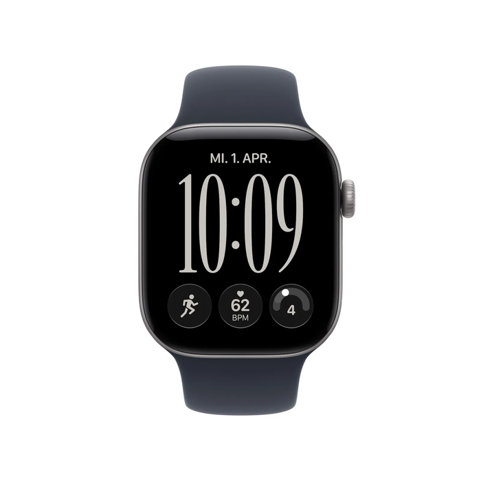 Apple Watch Series 12 GPS 42mm Space Grey Aluminium με Navy Blue Sport Band (S/M)