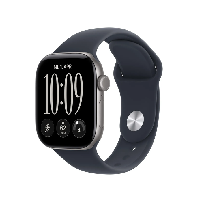 Apple Watch Series 12 GPS 42mm Space Grey Αλουμίνιο με Navy Blue Sport Band (M/L)