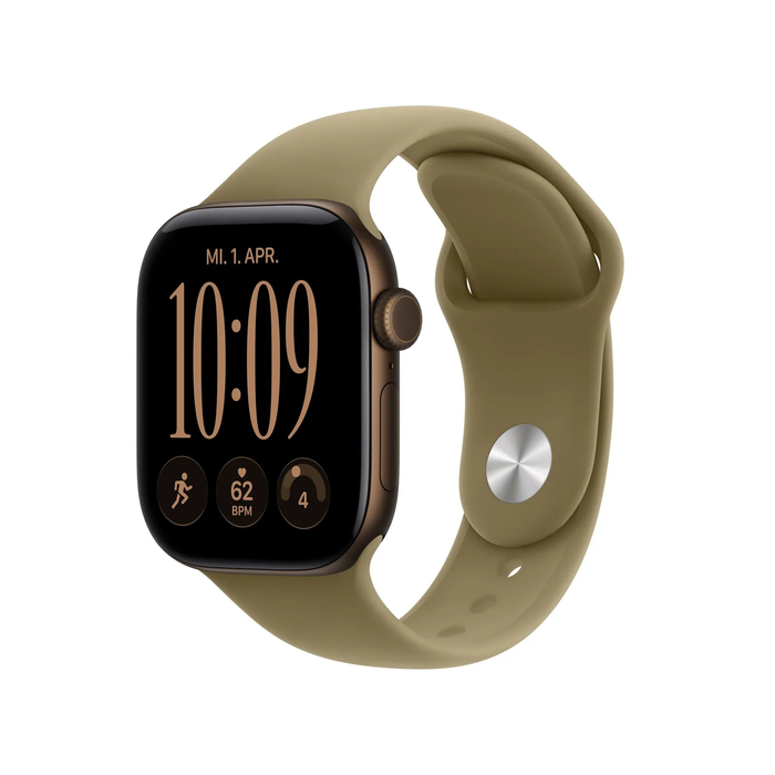 Apple Watch Series 12 GPS 42mm Dark Bronze Aluminium με Olive Sport Band (M/L)